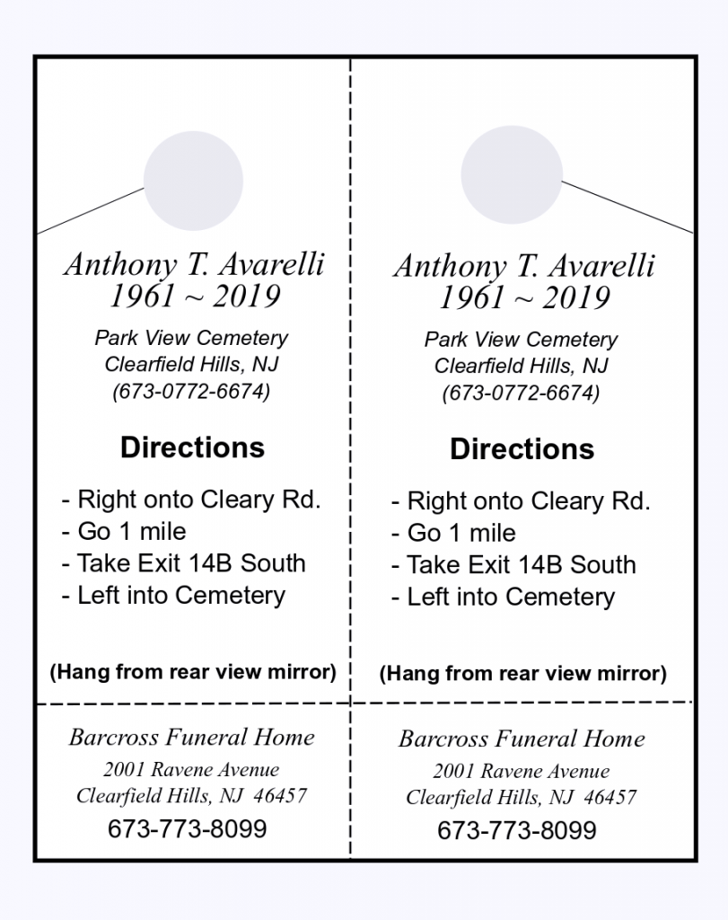 Funeral Procession Tags Perforated Paper Products